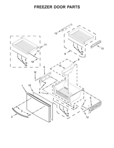 Freezer Door Parts Diagram and Parts List for KFIS29PBMS03  KitchenAid Refrigerator