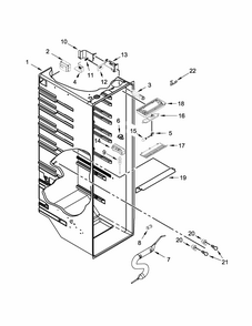 Refrigerator Liner Parts Diagram and Parts List for ISC21CNEDS00  Whirlpool Refrigerator