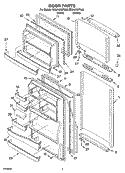 DOOR PARTS Diagram and Parts List for ER8AHKXPQ03  Whirlpool Refrigerator