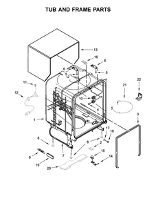 Tub And Frame Parts Diagram and Parts List for WDF331PAHS0  Whirlpool Dishwasher