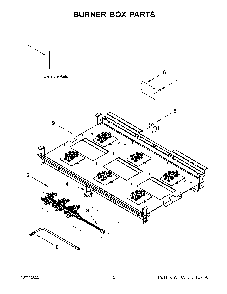 Burner Box Parts Diagram and Parts List for KFGC506JYP05  KitchenAid Range
