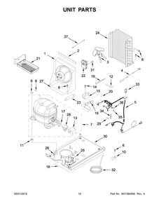 Unit Parts Diagram and Parts List for KUID508HPS00  Whirlpool Ice Maker