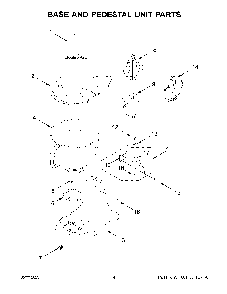 Base And Pedestal Unit Parts Diagram and Parts List for KSM150PSLCA5  KitchenAid Mixer
