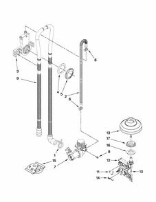 Fill, Drain And Overfill Parts Diagram and Parts List for 66513292K114  Kenmore Dishwasher