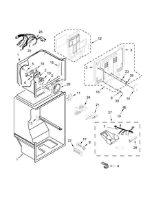 Liner Parts Diagram and Parts List for WRT318FMDB00  Whirlpool Refrigerator