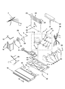 Unit Parts Diagram and Parts List for KBFL25ETWH11  KitchenAid Refrigerator