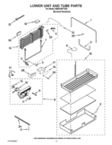 LOWER UNIT AND TUBE PARTS Diagram and Parts List for KBRO36FTX05  KitchenAid Refrigerator