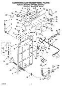 CONTROLS AND REAR PANEL PARTS Diagram and Parts List for GST9630PW0  Whirlpool Washer