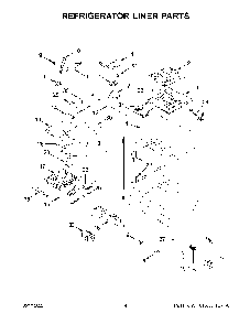 Refrigerator Liner Parts Diagram and Parts List for KRFF507HPS04  KitchenAid Refrigerator