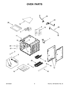 Oven Parts Diagram and Parts List for JGRP536HM01  Whirlpool Range