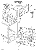 LINER PARTS Diagram and Parts List for 5VET2WPKLQ04  Whirlpool Refrigerator