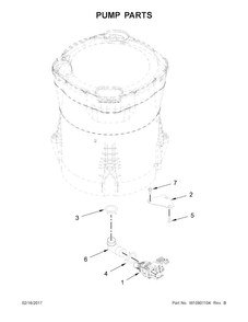 Pump Parts Diagram and Parts List for WTW7300DW1  Whirlpool Washer