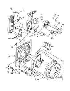 Bulkhead Parts Diagram and Parts List for WGD4800BQ2  Whirlpool Dryer