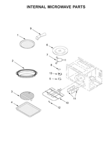 Internal Microwave Parts Diagram and Parts List for KMBP107ESS00  KitchenAid Microwave
