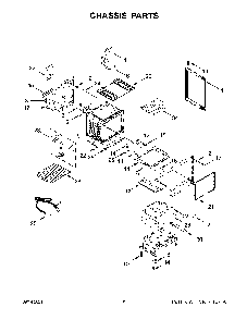 Chassis Parts Diagram and Parts List for KFGG500ESS3  KitchenAid Range