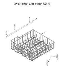 Upper Rack And Track Parts Diagram and Parts List for WDF560SAFM1  Whirlpool Dishwasher