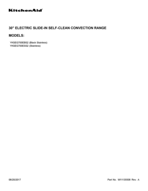01 - COVER SHEET Diagram and Parts List for YKSEG700EBS2  Whirlpool Range
