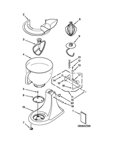 Base And Pedestal Unit Diagram and Parts List for 5KSM150PSGCP0  KitchenAid Mixer