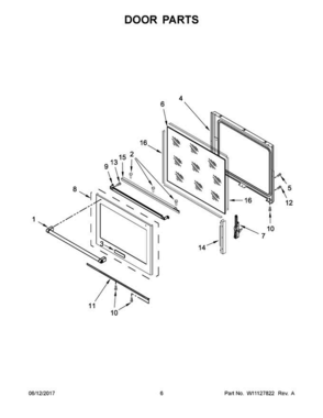 04 - Door Parts Diagram and Parts List for KSEG700EBS2  KitchenAid Range