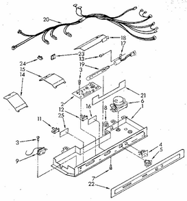 Control Diagram and Parts List for 1068592511 SKR601W0 Kenmore Refrigerator