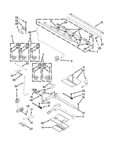 Manifold Parts Diagram and Parts List for WGG755S0BE03  Whirlpool Range