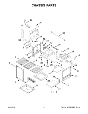 04 - CHASSIS PARTS Diagram and Parts List for YKFES530ESS1  Whirlpool Range