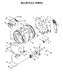 Bulkhead parts Diagram and Parts List for WED8120HW0  Whirlpool Dryer