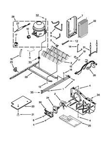 Unit Parts Diagram and Parts List for 5WRS25KNBF00  Whirlpool Refrigerator