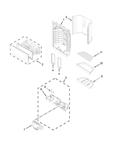 Dispenser Front Parts Diagram and Parts List for KFIS29BBBL01  KitchenAid Refrigerator