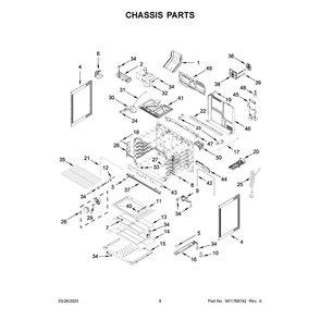 Chassis Parts Diagram and Parts List for WSGS5030SB0  Whirlpool Range