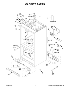 Part Location Diagram of W11431925 Whirlpool TECH SHEET (FRENCH)