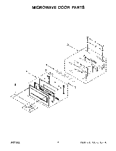 Microwave Door Parts Diagram and Parts List for KOCE900HBS20  KitchenAid Microwave Oven Combo