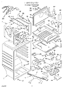 LINER Diagram and Parts List for 4YET22DKFN01  Whirlpool Refrigerator