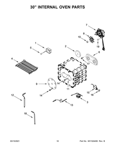 30 Inch Internal Oven Parts Diagram and Parts List for JGRP548HM01  Whirlpool Range
