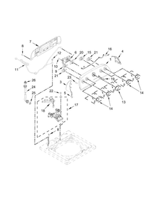 Controls And Water Inlet Parts Diagram and Parts List for 7MWTW4925EW0  Whirlpool Washer