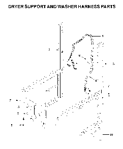 Dryer support and washer harness parts Diagram and Parts List for YWET4027HW1  Whirlpool Washer Dryer Combo