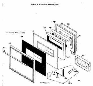 Lower Black Glass Door Section Diagram and Parts List for 8504277081  Kenmore Range