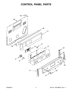 03 - CONTROL PANEL PARTS Diagram and Parts List for YKFEG510ESS0  Whirlpool Range