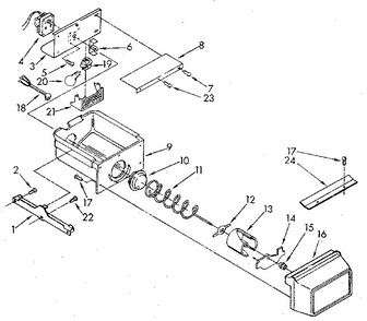 Freezer Interior Diagram and Parts List for 1068592511 SKR601W0 Kenmore Refrigerator