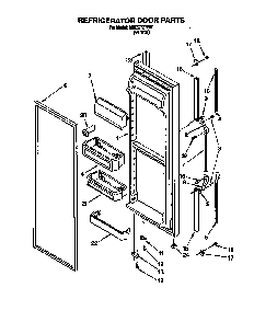 Refrigerator Door Diagram and Parts List for 3XR2727FI01  Whirlpool Refrigerator