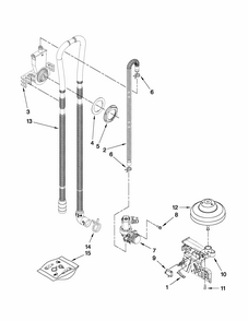 Fill, Drain And Overfill Parts Diagram and Parts List for 66513019K113  Kenmore Dishwasher
