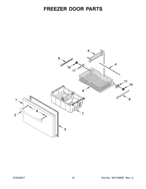 06 - FREEZER DOOR PARTS Diagram and Parts List for AFI2539ERW02  Whirlpool Refrigerator