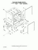 TUB AND FRAME PARTS Diagram and Parts List for KUDC03IVBL3  KitchenAid Dishwasher