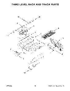Third Level Rack And Track Parts Diagram and Parts List for KDFM404KBS1  KitchenAid Dishwasher