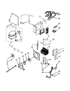 Upper Unit Parts Diagram and Parts List for KSSC42QTS18  KitchenAid Refrigerator
