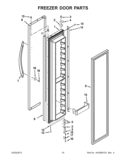 FREEZER DOOR PARTS Diagram and Parts List for KSSC42FTS17  KitchenAid Refrigerator