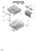 DISHRACK PARTS, OPTIONAL PARTS (NOT INCLUDED) Diagram and Parts List for DU810SWPQ2  Whirlpool Dishwasher