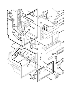 Liner Parts Diagram and Parts List for KFFS20EYWH01  KitchenAid Refrigerator