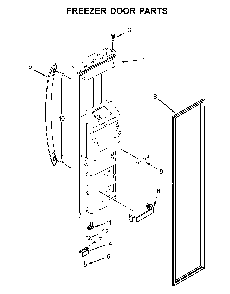Freezer door parts Diagram and Parts List for WRS325SDHW04  Whirlpool Refrigerator