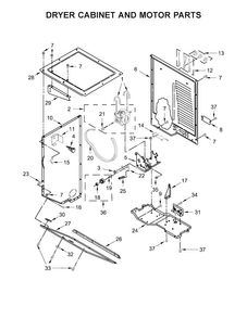 Dryer Cabinet And Motor Parts Diagram and Parts List for WET4027EW0  Whirlpool Washer Dryer Combo